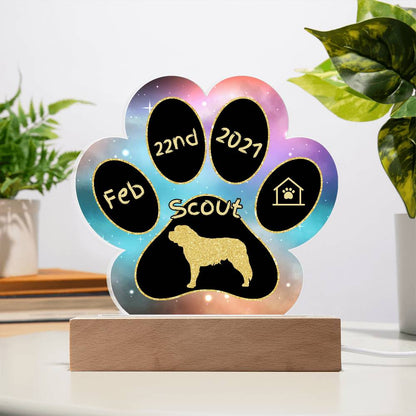 Saint Bernard - Personalized Dog Gotcha Day Acrylic Paw Print Plaque