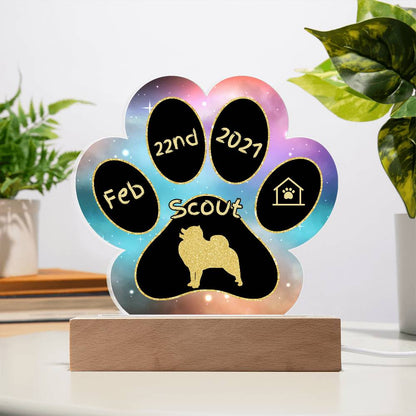 Pomeranian - Personalized Dog Gotcha Day Acrylic Paw Print Plaque