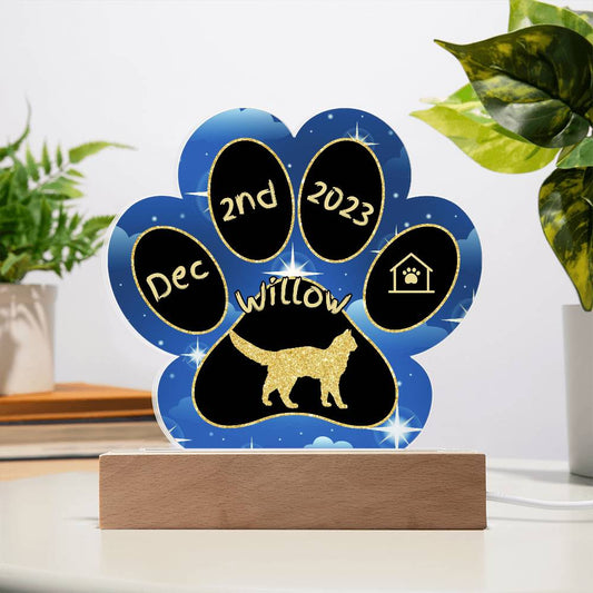 Somali - Personalized Cat Gotcha Day Acrylic Paw Print Plaque