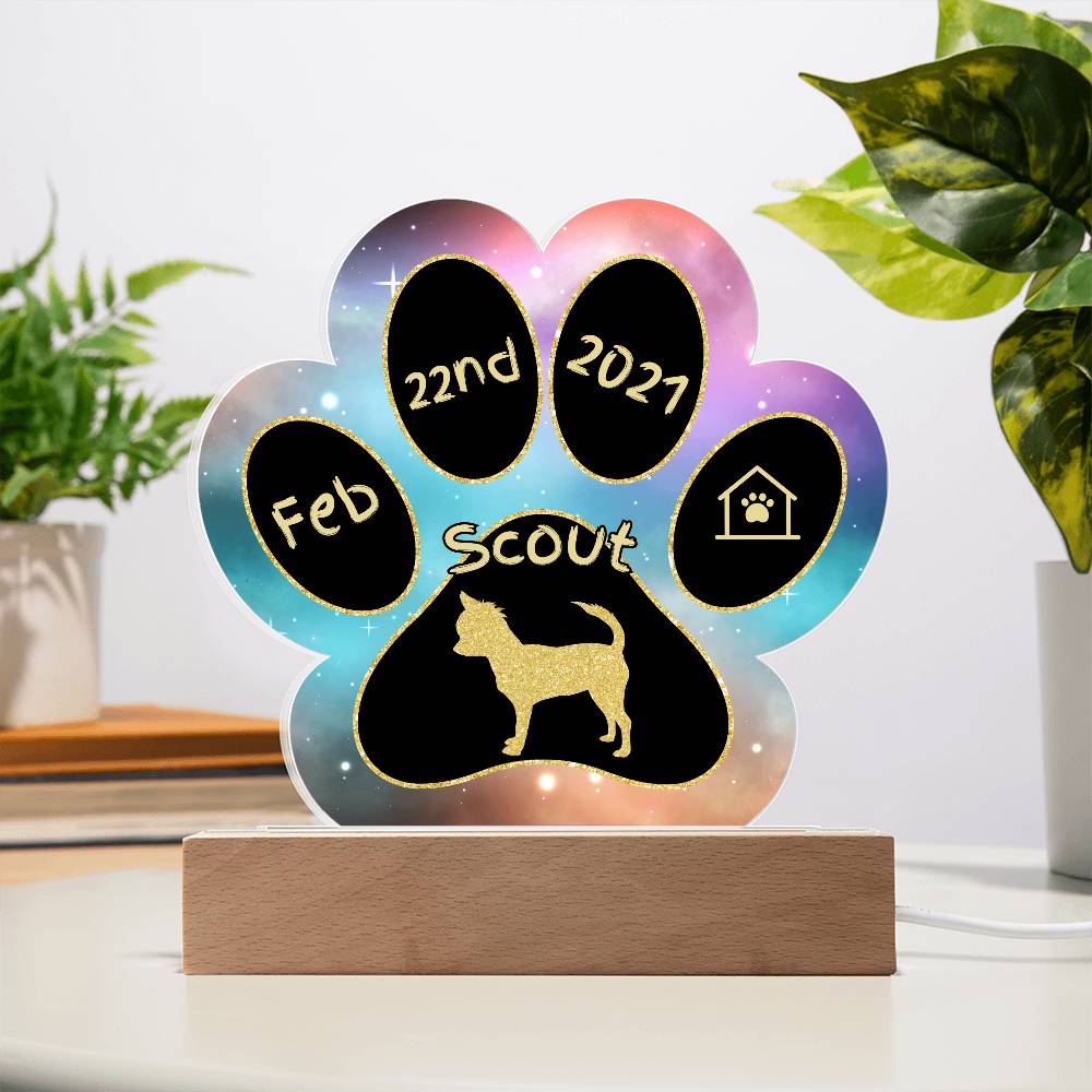 Chihuahua - Personalized Dog Gotcha Day Acrylic Paw Print Plaque