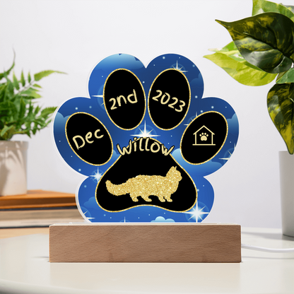 Lambkin - Personalized Cat Gotcha Day Acrylic Paw Print Plaque