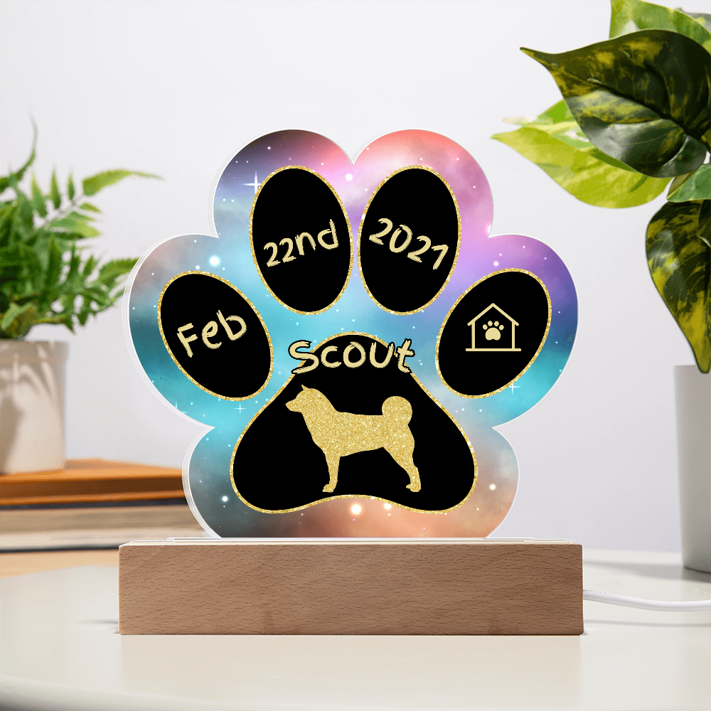 Akita Inu - Personalized Dog Gotcha Day Acrylic Paw Print Plaque