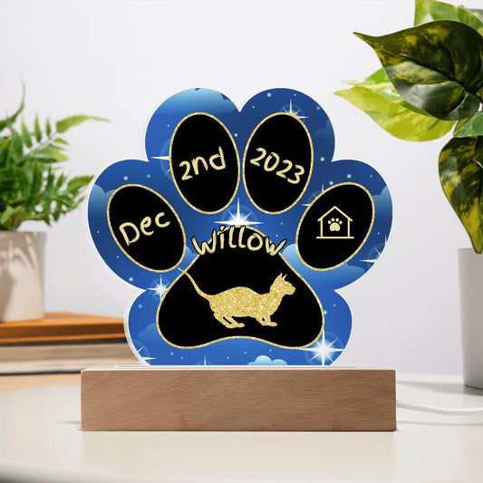 Bambino - Personalized Cat Gotcha Day Acrylic Paw Print Plaque