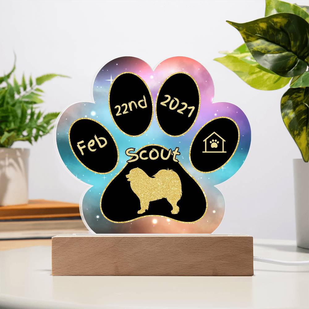 Samoyed - Personalized Dog Gotcha Day Acrylic Paw Print Plaque