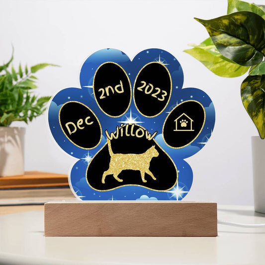 Brazilian Shorthair - Personalized Cat Gotcha Day Acrylic Paw Print Plaque