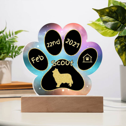 Collie - Personalized Dog Gotcha Day Acrylic Paw Print Plaque