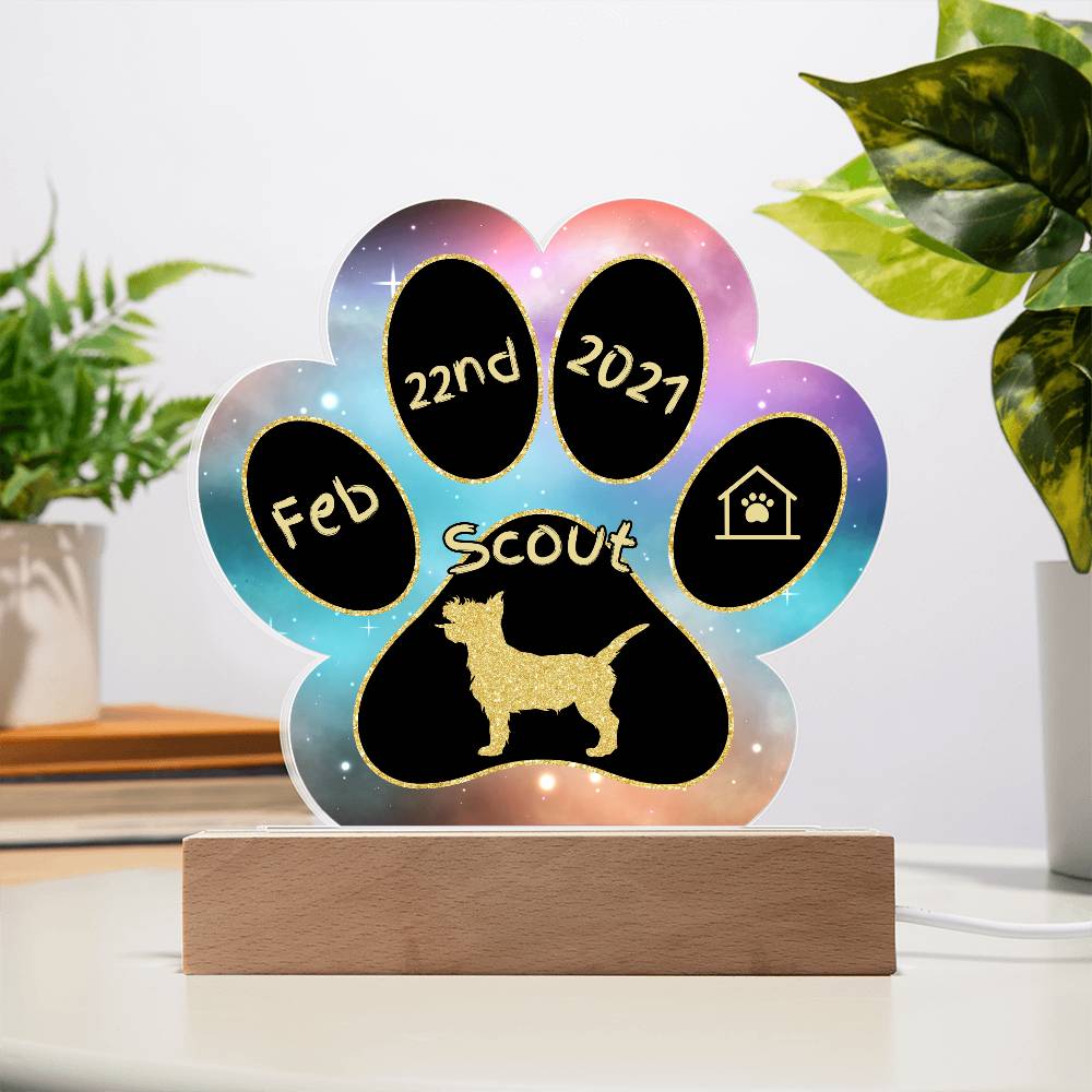 Cairn Terrier - Personalized Dog Gotcha Day Acrylic Paw Print Plaque