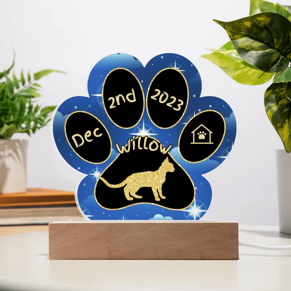 Devon Rex - Personalized Cat Gotcha Day Acrylic Paw Print Plaque