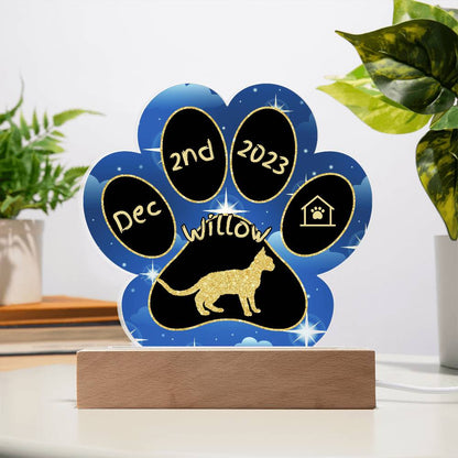 Devon Rex - Personalized Cat Gotcha Day Acrylic Paw Print Plaque