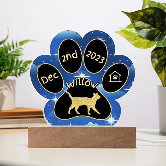 California Spangled - Personalized Cat Gotcha Day Acrylic Paw Print Plaque