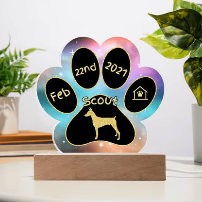 Doberman - Personalized Dog Gotcha Day Acrylic Paw Print Plaque