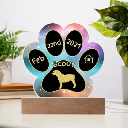 Bulldog - Personalized Dog Gotcha Day Acrylic Paw Print Plaque