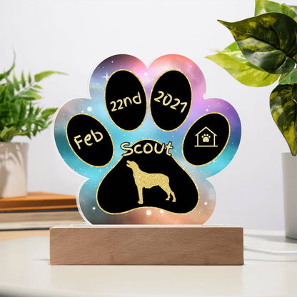 Irish Wolfhound - Personalized Dog Gotcha Day Acrylic Paw Print Plaque