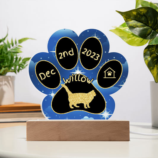 Balinese - Personalized Cat Gotcha Day Acrylic Paw Print Plaque