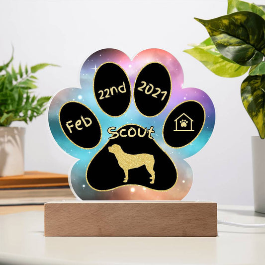 Rottweiler - Personalized Dog Gotcha Day Acrylic Paw Print Plaque