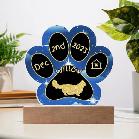 Minuet - Personalized Cat Gotcha Day Acrylic Paw Print Plaque