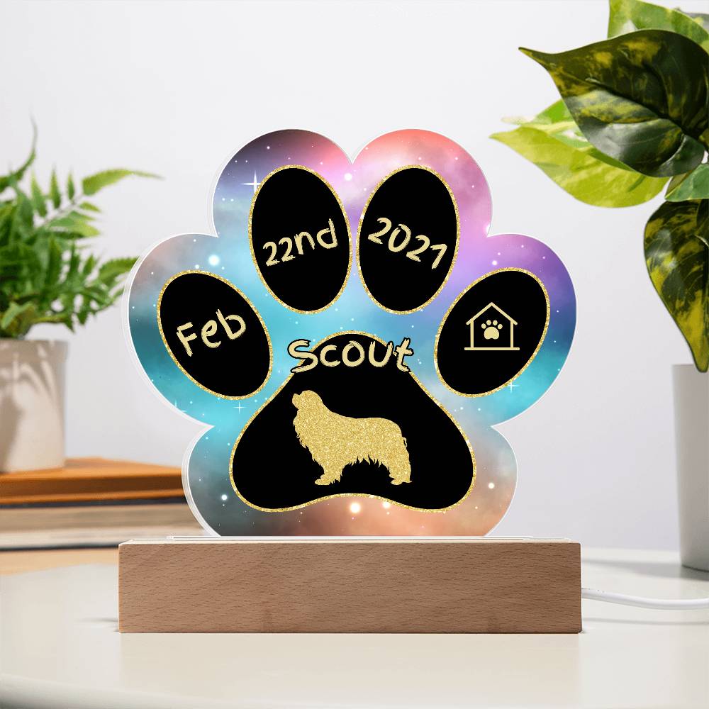 Cavalier King Charles Spaniel - Personalized Dog Gotcha Day Acrylic Paw Print Plaque