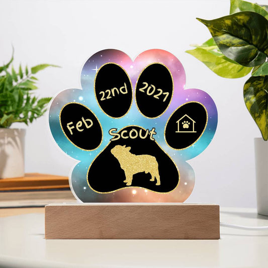 French Bulldog - Personalized Dog Gotcha Day Acrylic Paw Print Plaque