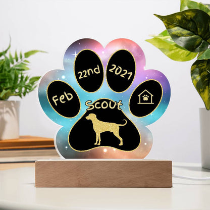 Weimaraner - Personalized Dog Gotcha Day Acrylic Paw Print Plaque