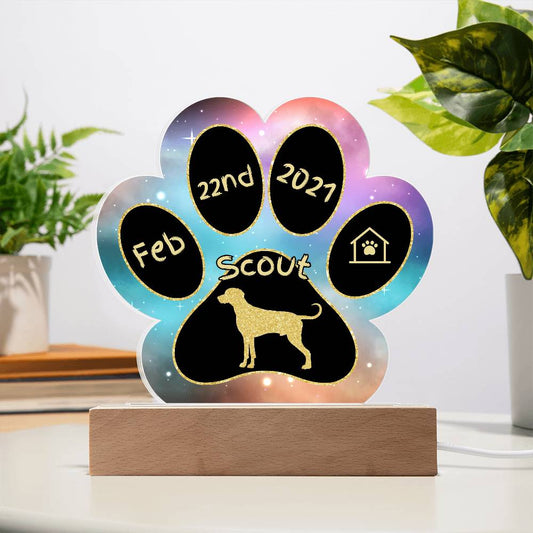 Weimaraner - Personalized Dog Gotcha Day Acrylic Paw Print Plaque