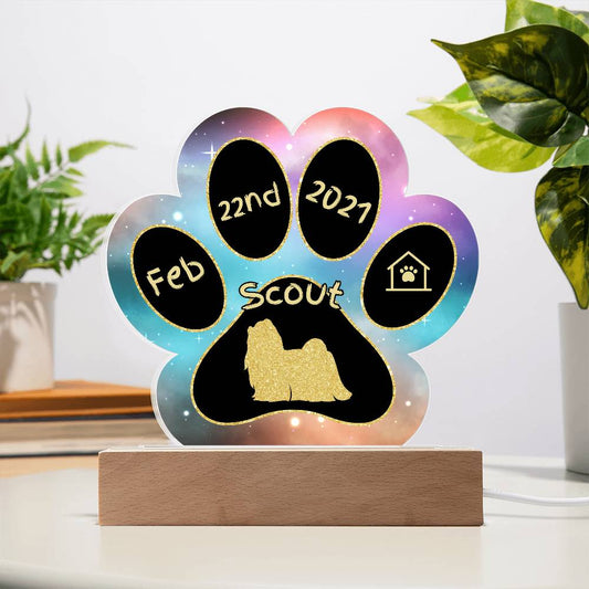 Maltese - Personalized Dog Gotcha Day Acrylic Paw Print Plaque