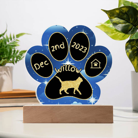 American Shorthair - Personalized Cat Gotcha Day Acrylic Paw Print Plaque