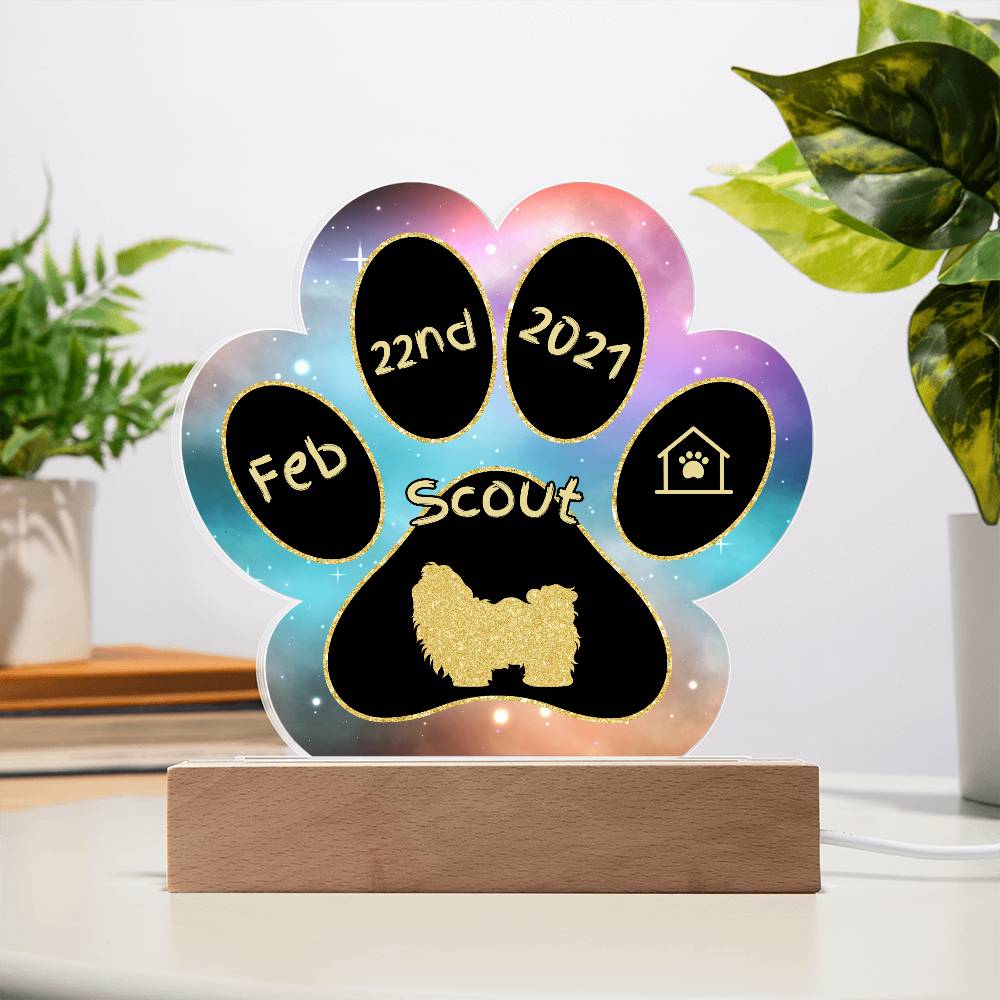 Shih Tzu - Personalized Dog Gotcha Day Acrylic Paw Print Plaque