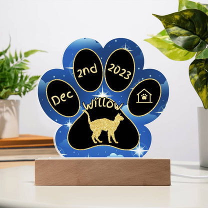 Lykoi - Personalized Cat Gotcha Day Acrylic Paw Print Plaque