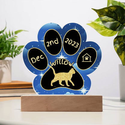 Burmese - Personalized Cat Gotcha Day Acrylic Paw Print Plaque