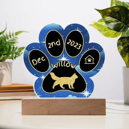 Turkish Van - Personalized Cat Gotcha Day Acrylic Paw Print Plaque