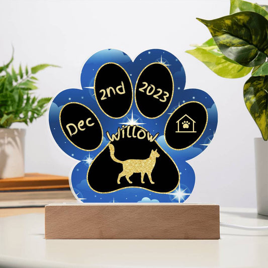 Balinese-Javanese - Personalized Cat Gotcha Day Acrylic Paw Print Plaque