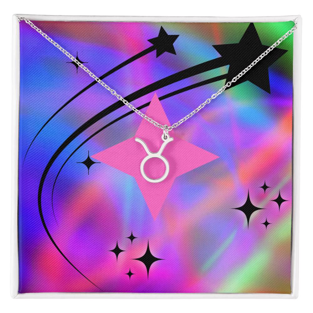 Radiant Zodiac Symbol Necklace - Neon