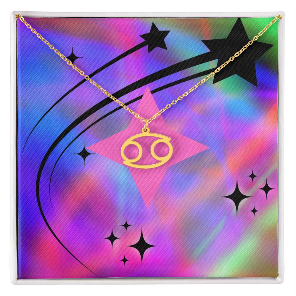 Radiant Zodiac Symbol Necklace - Neon