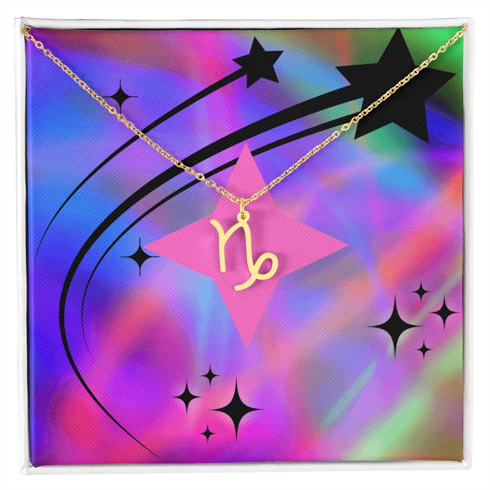 Radiant Zodiac Symbol Necklace - Neon