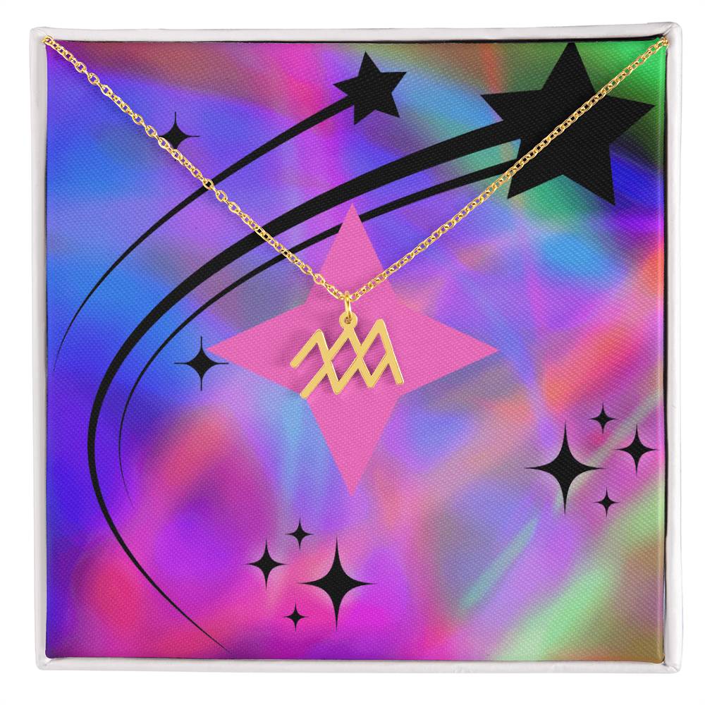 Radiant Zodiac Symbol Necklace - Neon