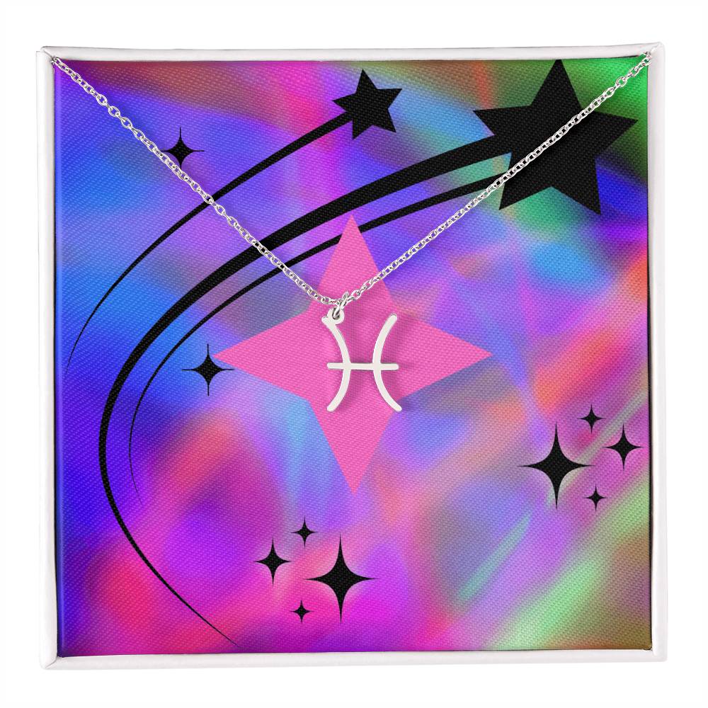 Radiant Zodiac Symbol Necklace - Neon