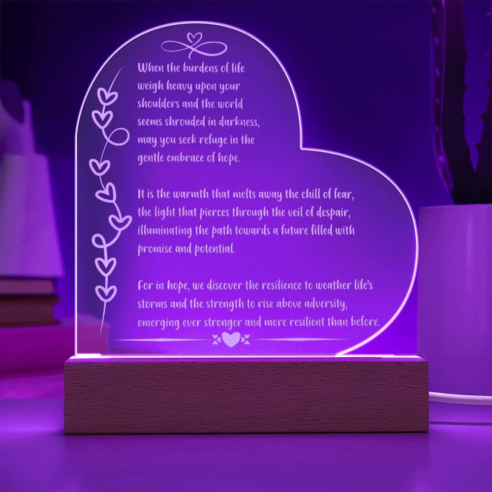 When the burdens of life weigh heavy upon your shoulders... Engraved Acrylic Plaque