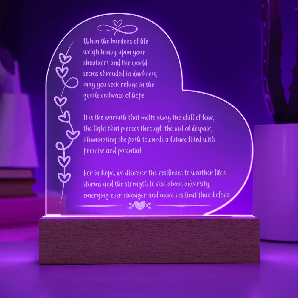 When the burdens of life weigh heavy upon your shoulders... Engraved Acrylic Plaque