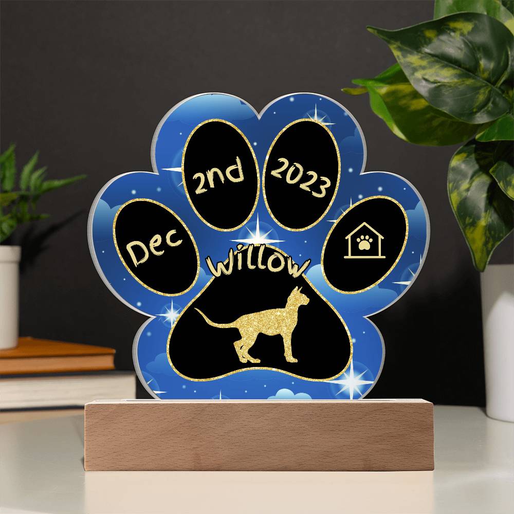 Sphynx - Personalized Cat Gotcha Day Acrylic Paw Print Plaque