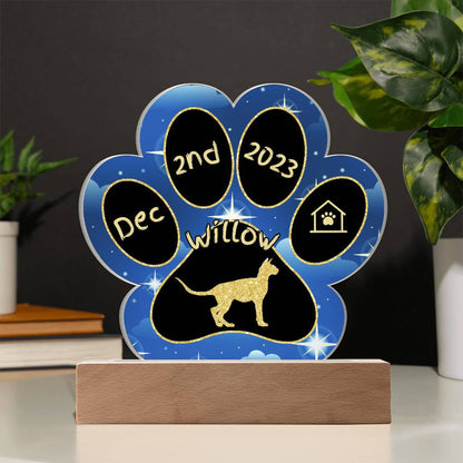 Sphynx - Personalized Cat Gotcha Day Acrylic Paw Print Plaque