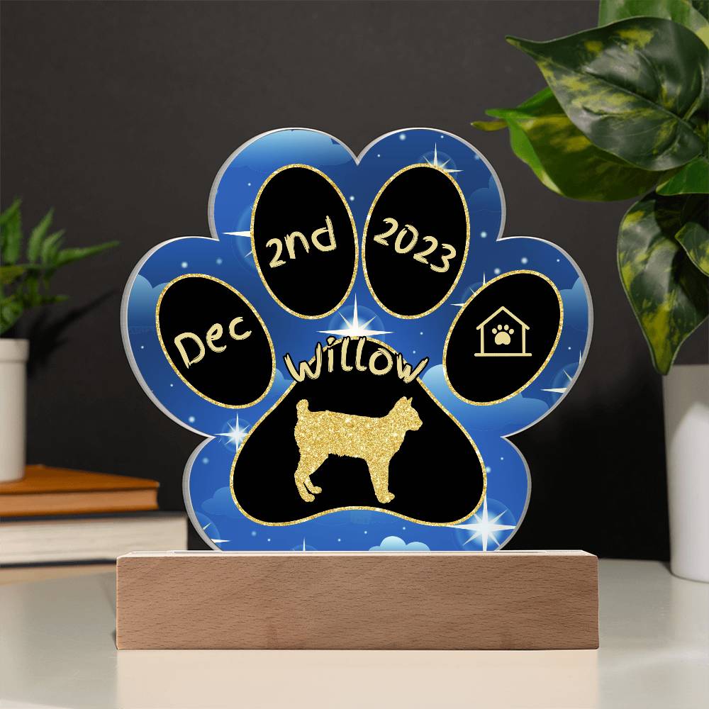 Mekong Bobtail - Personalized Cat Gotcha Day Acrylic Paw Print Plaque