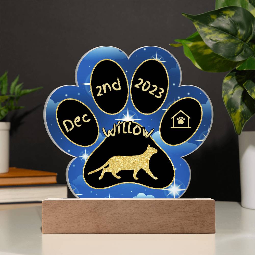 Tonkinese - Personalized Cat Gotcha Day Acrylic Paw Print Plaque