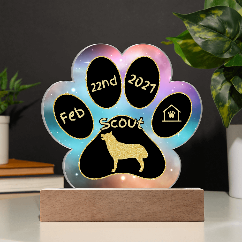 Husky - Personalized Dog Gotcha Day Acrylic Paw Print Plaque