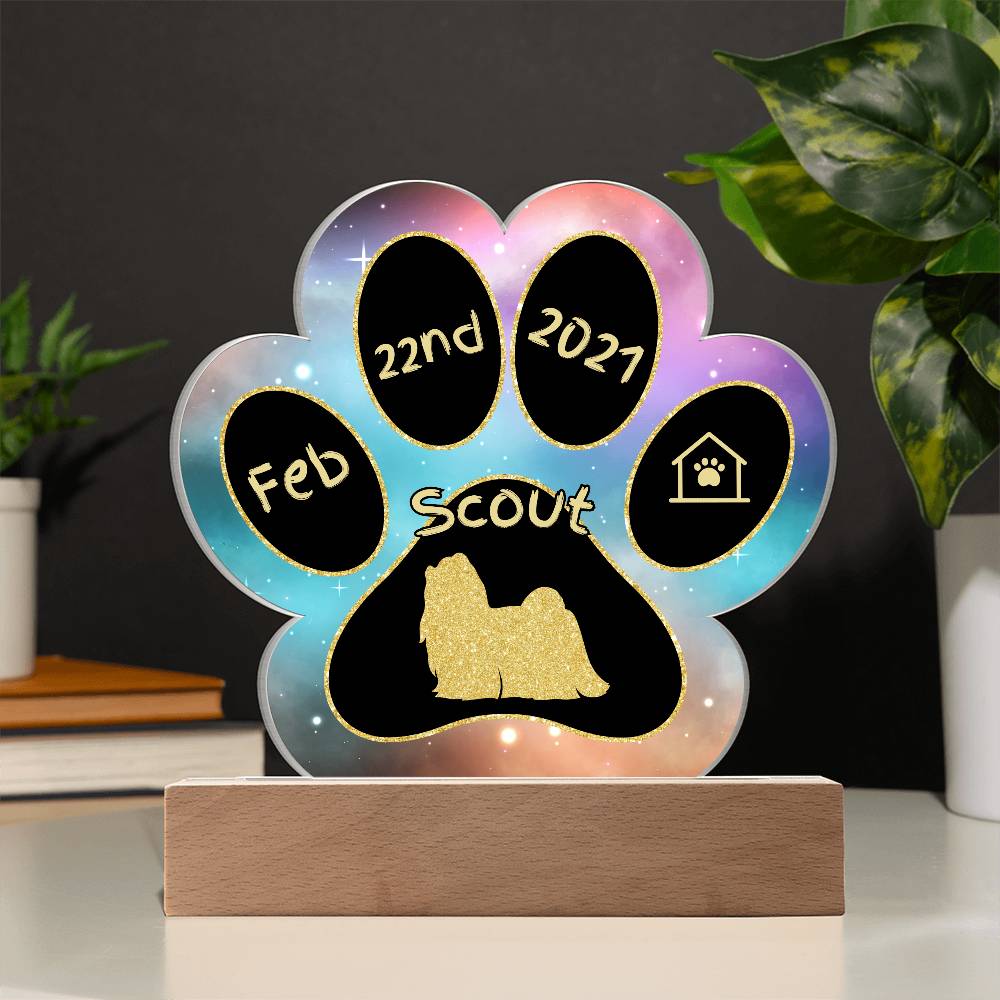 Maltese - Personalized Dog Gotcha Day Acrylic Paw Print Plaque