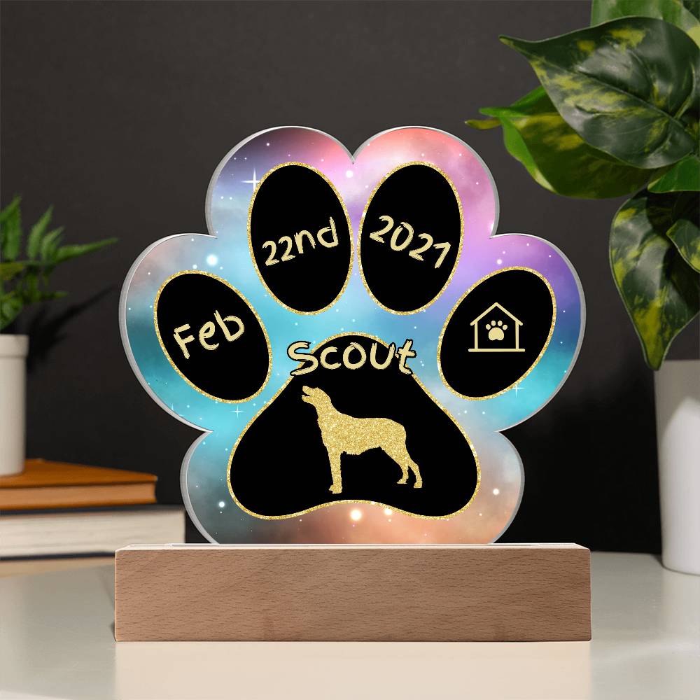 Irish Wolfhound - Personalized Dog Gotcha Day Acrylic Paw Print Plaque