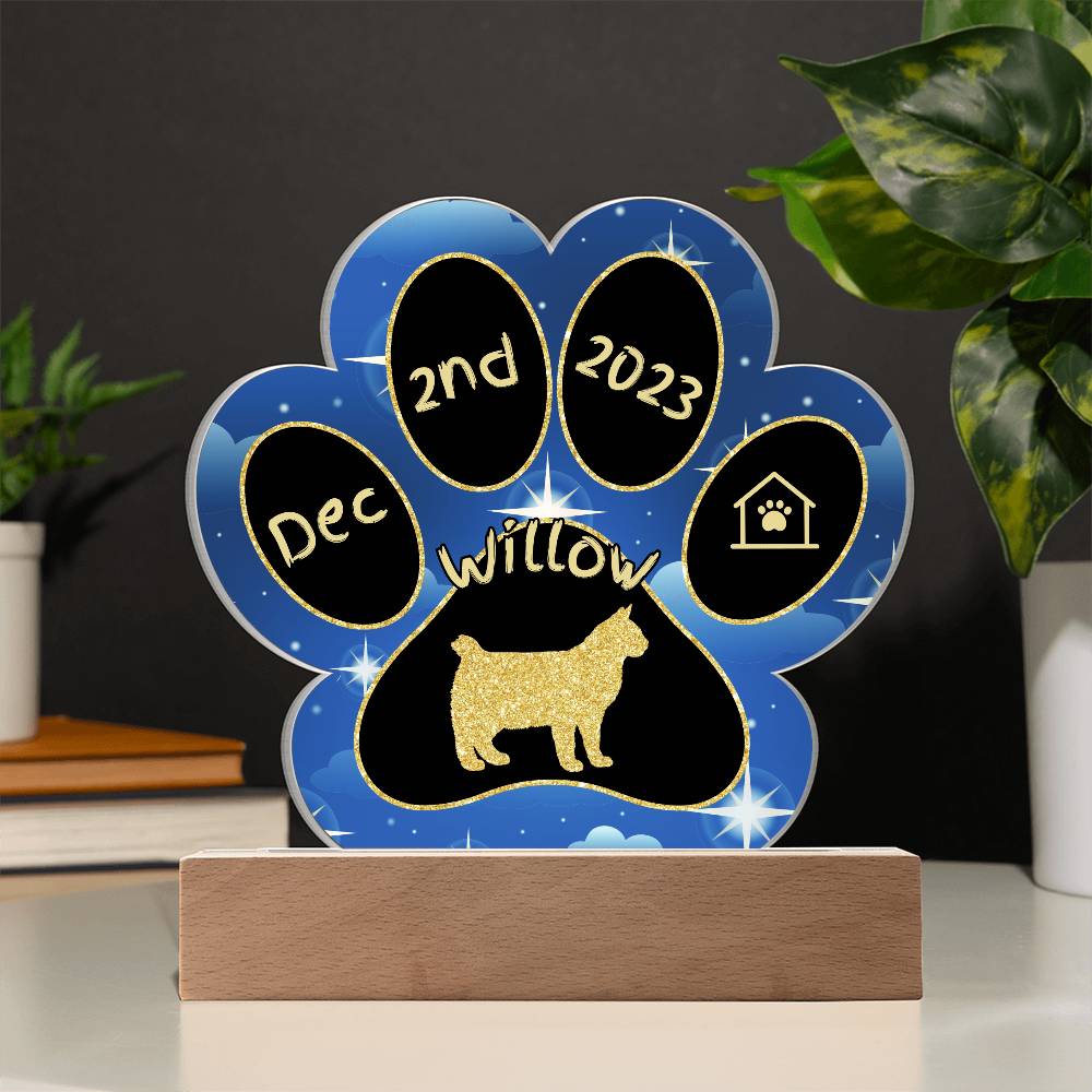 Pixiebob - Personalized Cat Gotcha Day Acrylic Paw Print Plaque