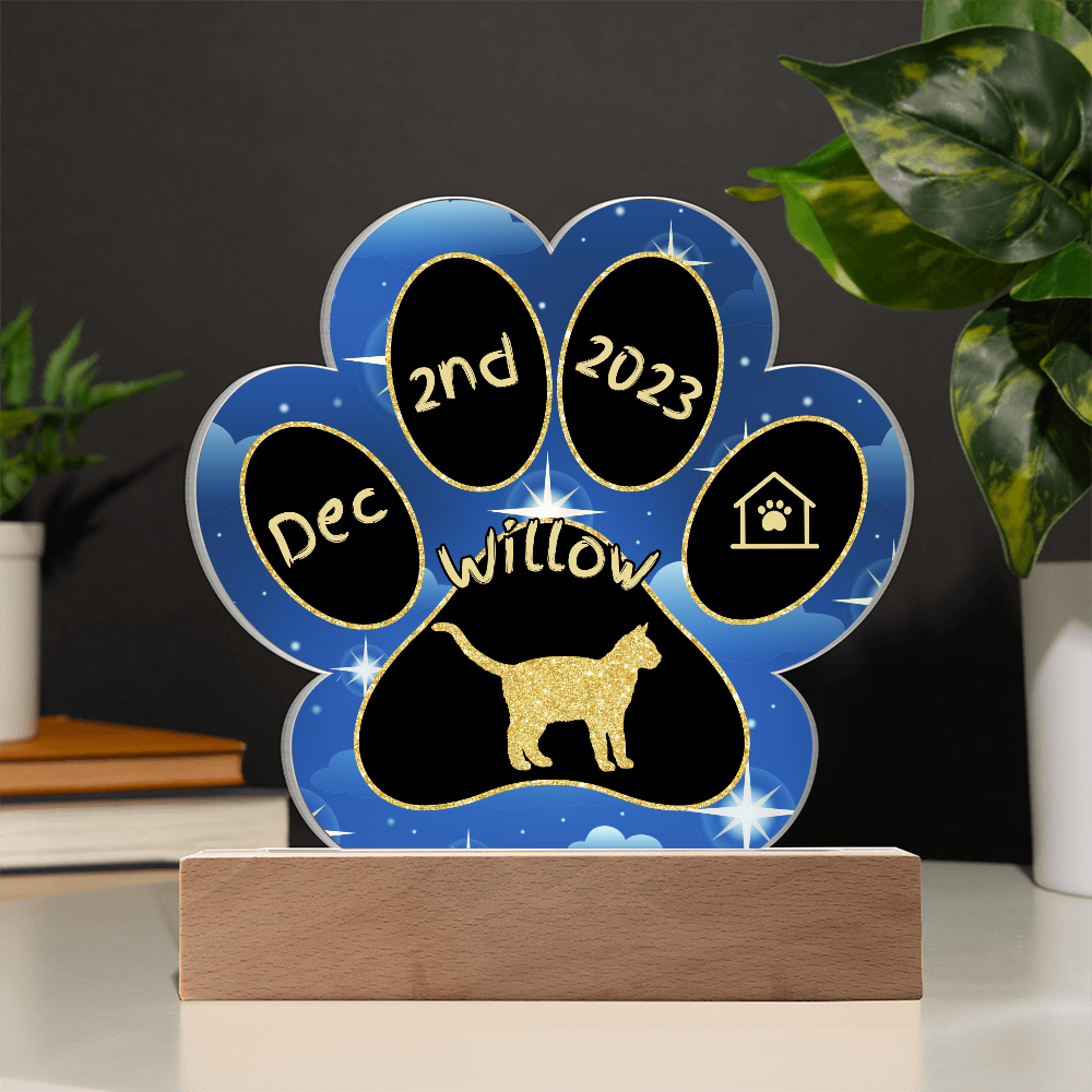 Thai - Personalized Cat Gotcha Day Acrylic Paw Print Plaque