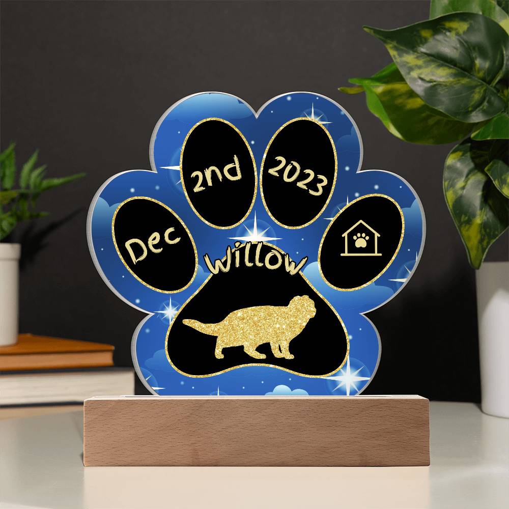 Scottish Fold - Personalized Cat Gotcha Day Acrylic Paw Print Plaque