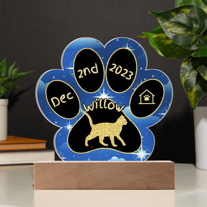 Burmese - Personalized Cat Gotcha Day Acrylic Paw Print Plaque