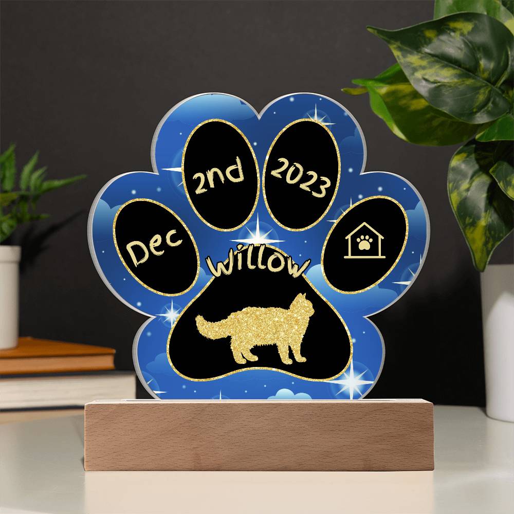 Selkirk Rex - Personalized Cat Gotcha Day Acrylic Paw Print Plaque